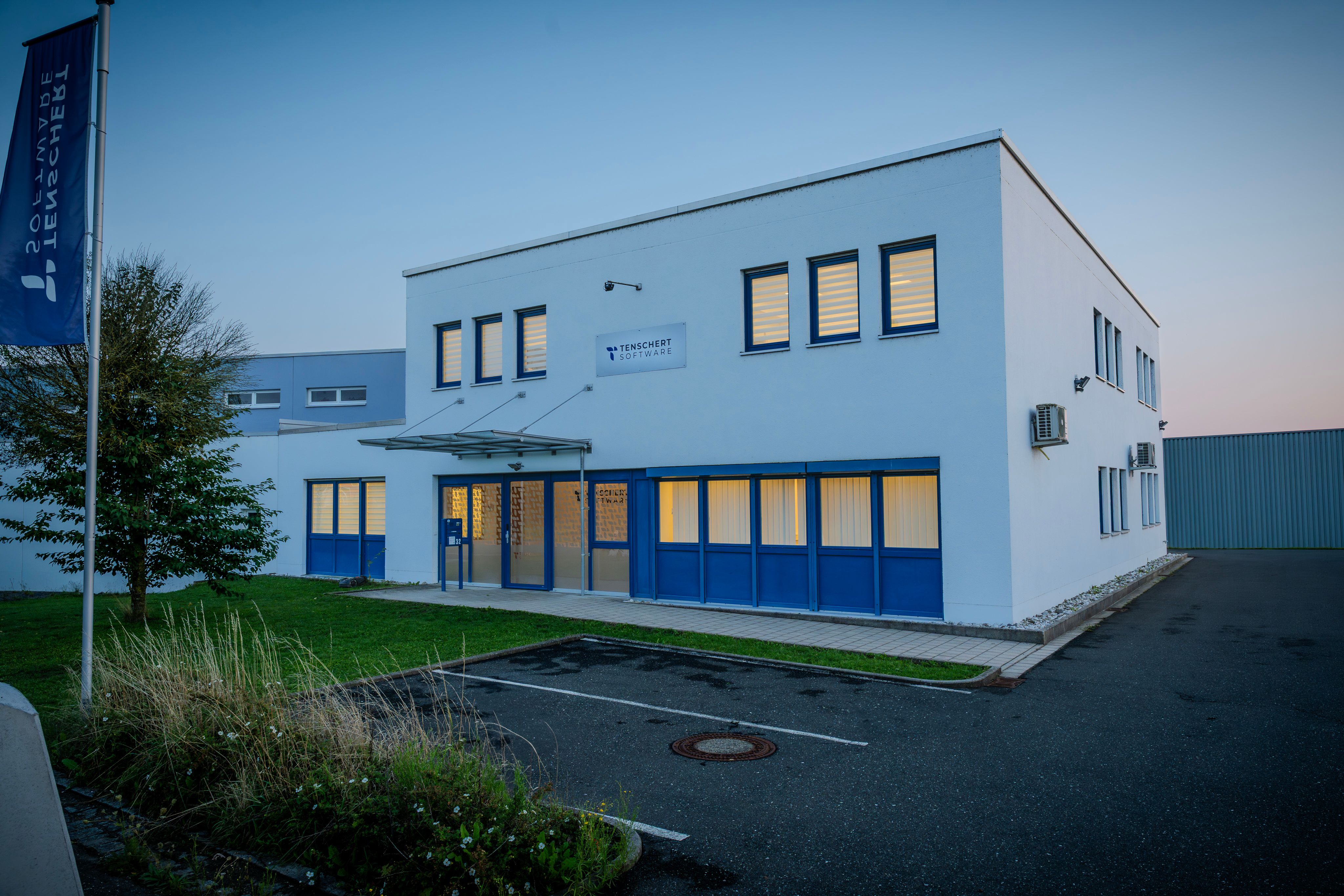 Modern office building of Tenschert Software GmbH in Southern Germany